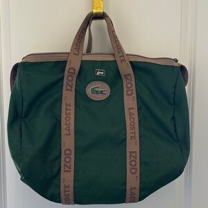 Vintage Izod Lacoste Men's Green Duffel Bag